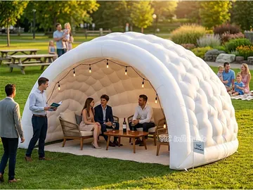 custom air-supported event tent rear view