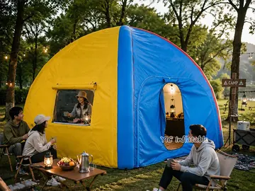 custom air-supported event tent rear view