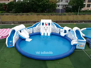 custom inflatable water-play park detail view