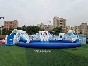 custom inflatable water-play park detail view