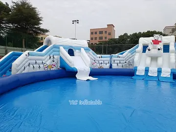 custom inflatable water-play park detail view