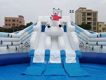 custom inflatable water-play park detail view