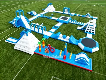 ocean themed inflatable water-play park detail view