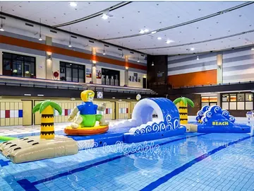 custom inflatable water-play park detail view