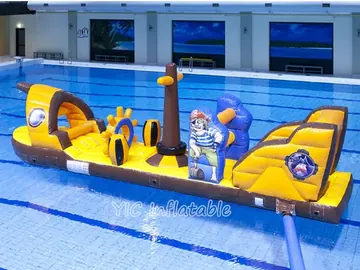 pirate themed inflatable water-play park detail view