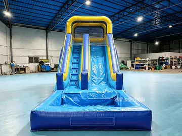 Blue And Yellow Water Trampoline detail view