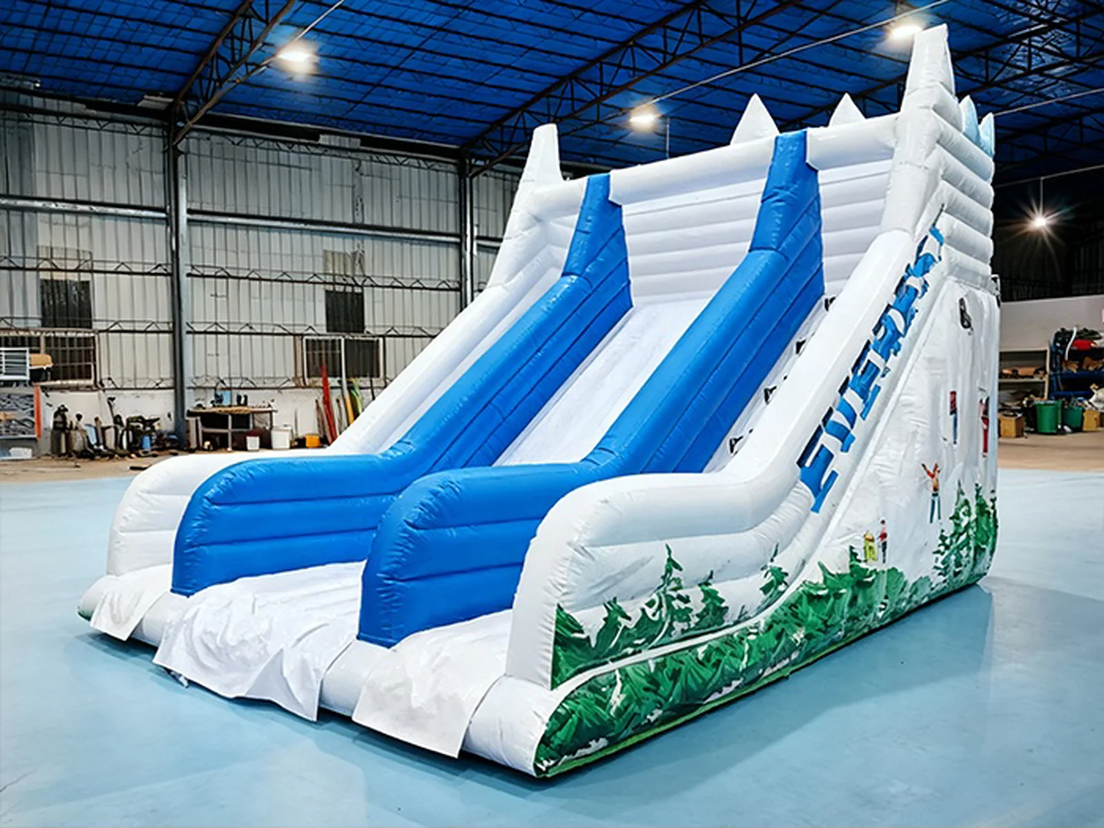 Commercial Grade White Water Slide front view