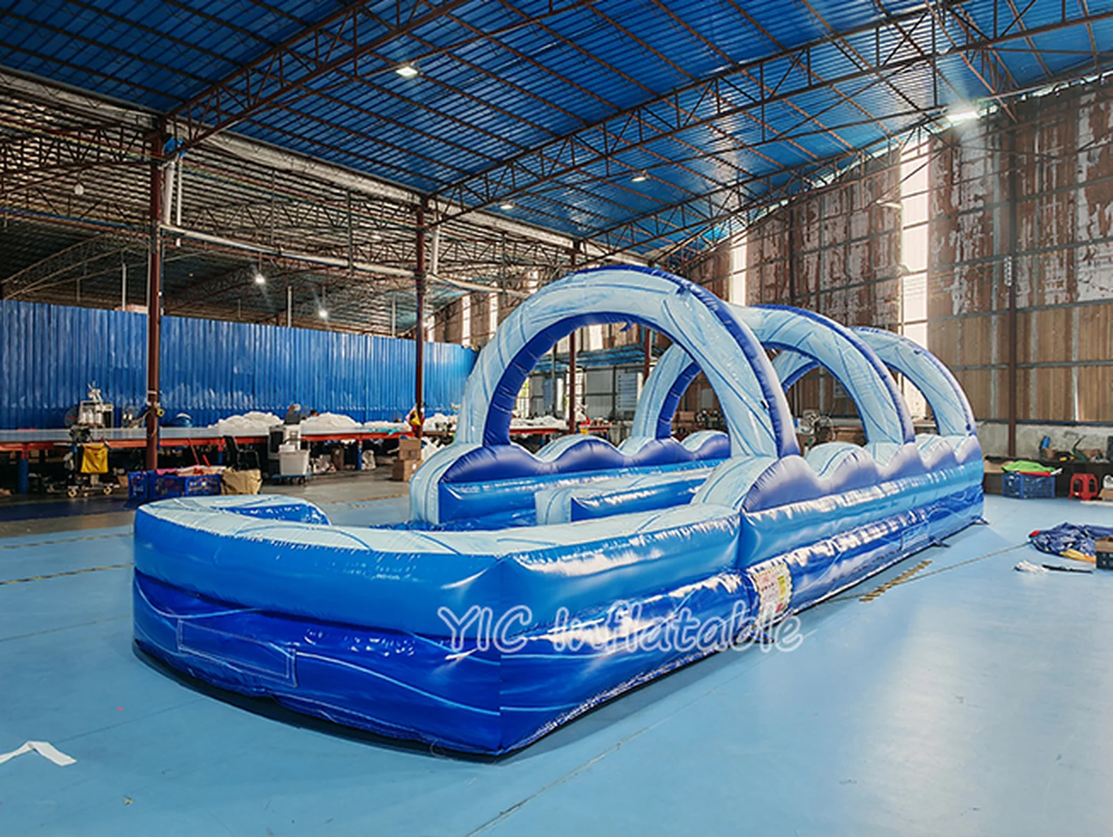 Commercial Slip N Slide with Pool front view
