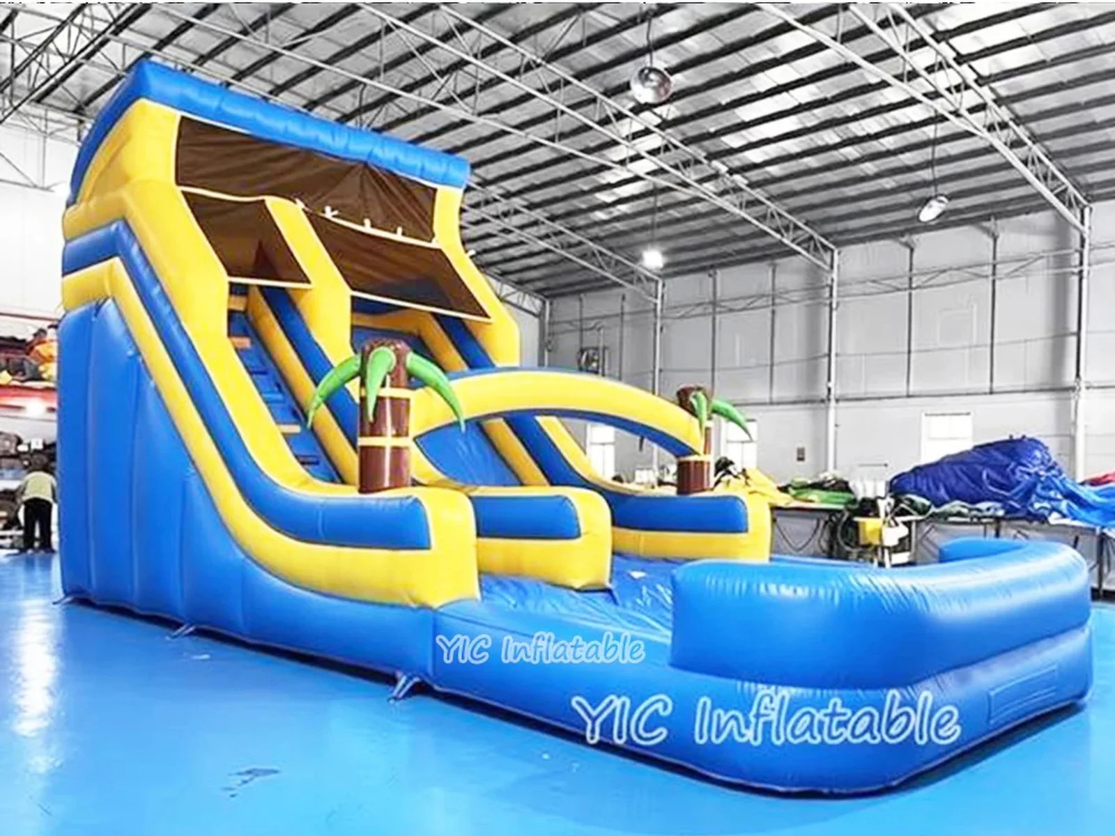 Yellow Blue Water Slide side view