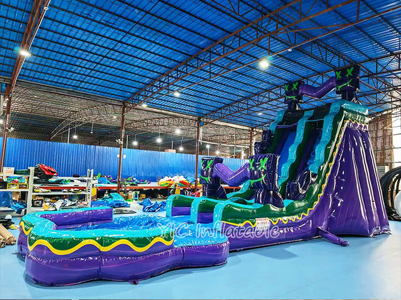 Commercial Water Slide with Blower side view