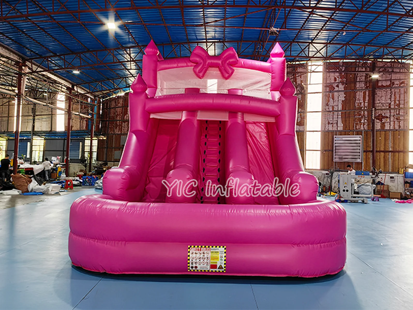 Pink Inflatable Water Slide front view