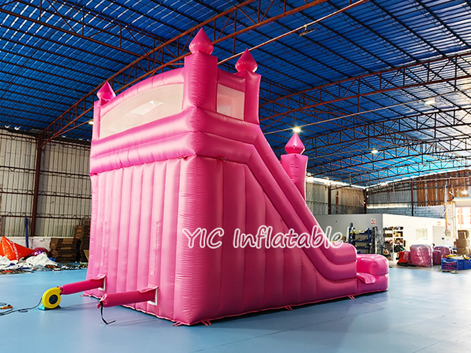 Pink Inflatable Water Slide front view