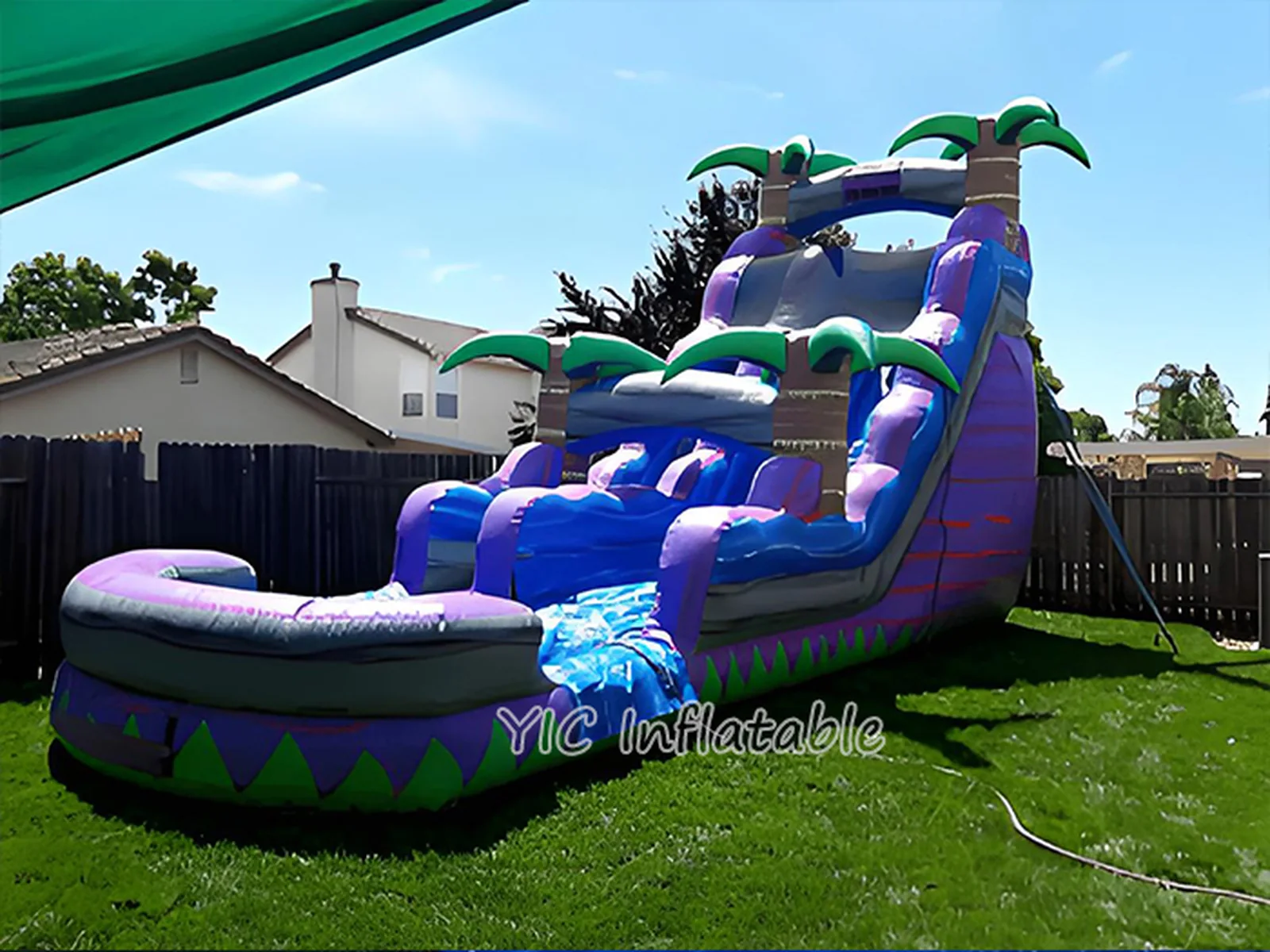 Purple Palm Tree Water Slide front view