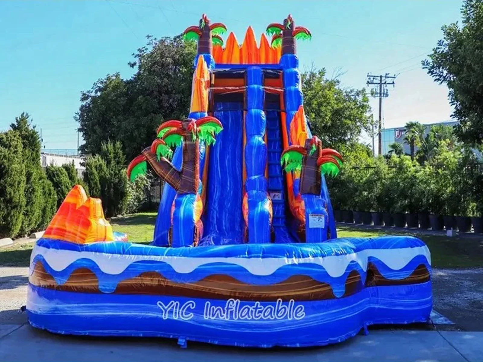 Volcano Water Slide Inflatable side view