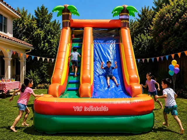 Red and Blue Inflatable Water Slide product image