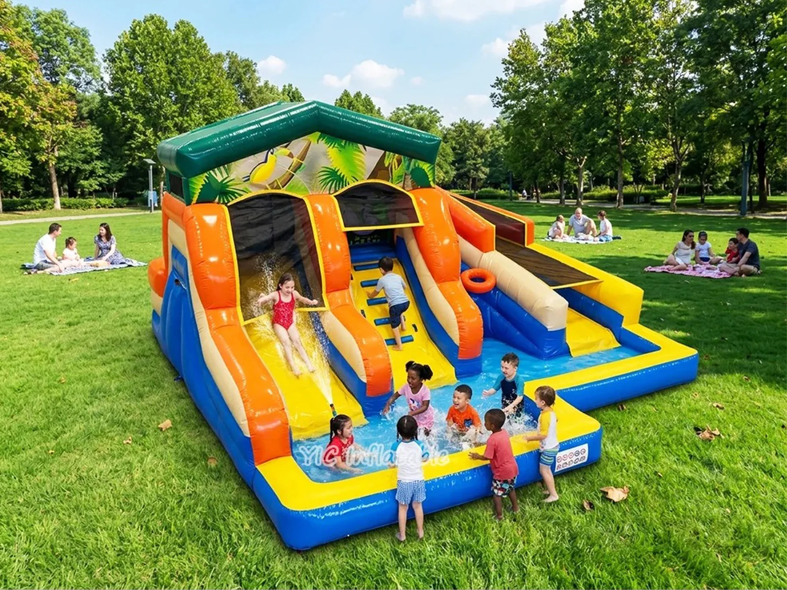 Jungle Themed Water Slide front product view
