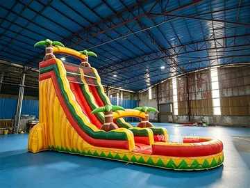 Tropical Double-Lane Waterslide side slide view
