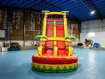 Tropical Double-Lane Waterslide commercial PVC detail