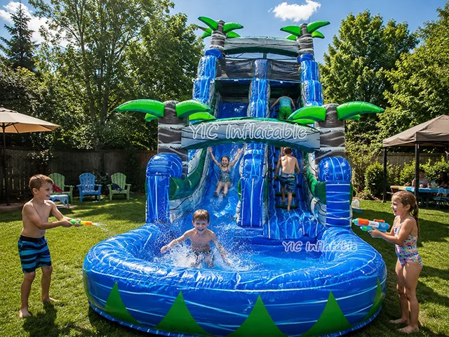 Commercial Tropical Dual Lane Water Slide product image