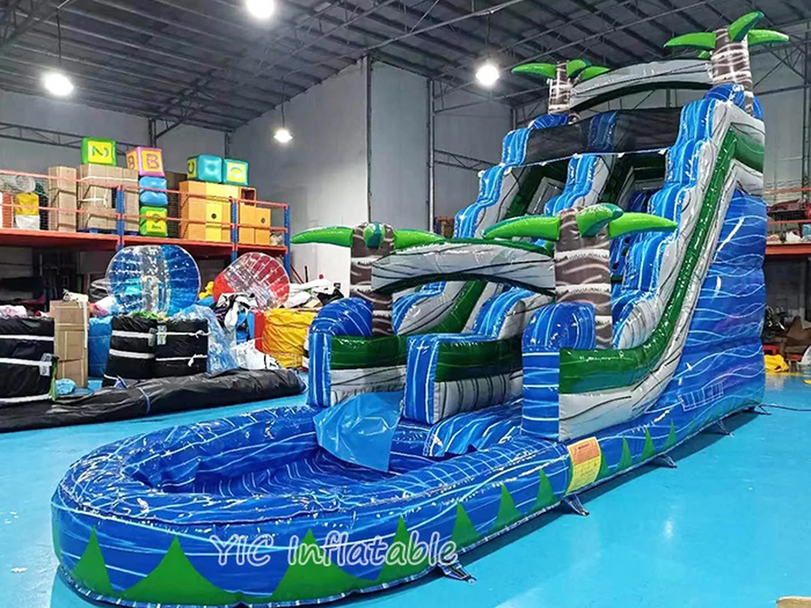 Commercial Tropical Dual Lane Water Slide detail view 3
