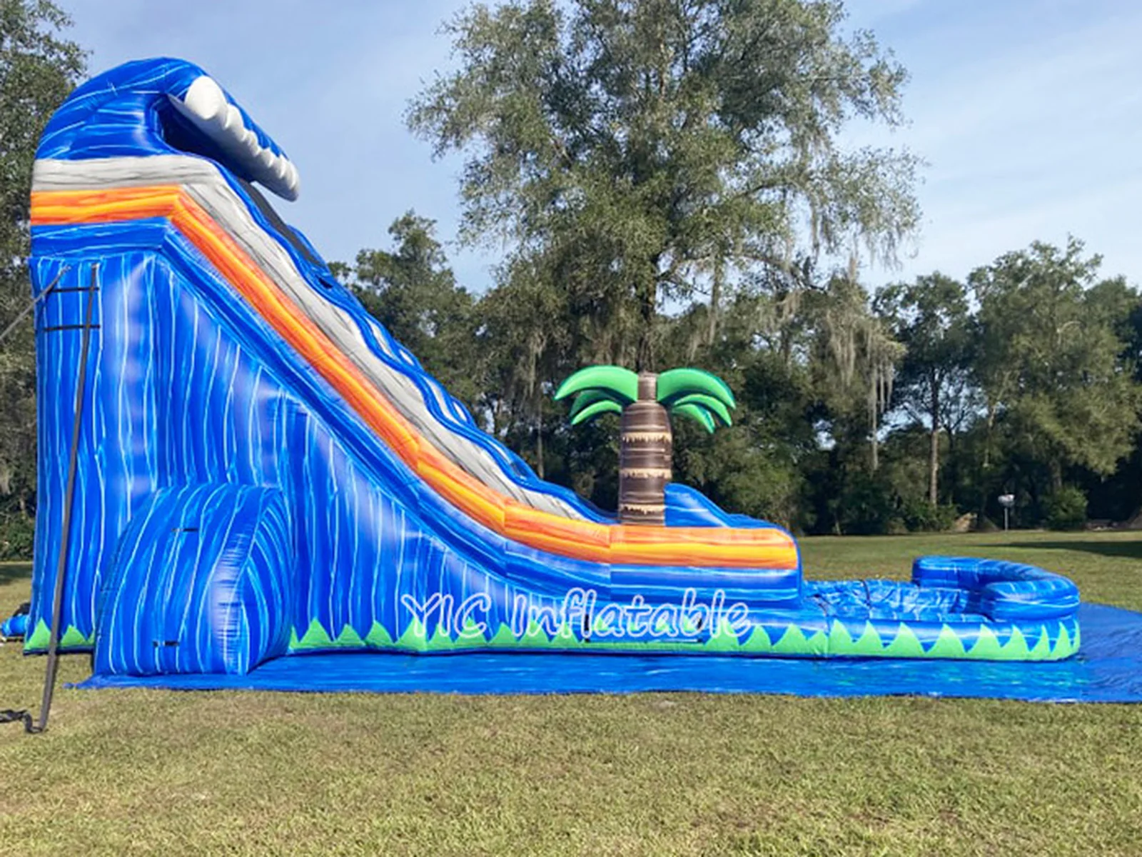 Tropical Water Slide with Pool front view