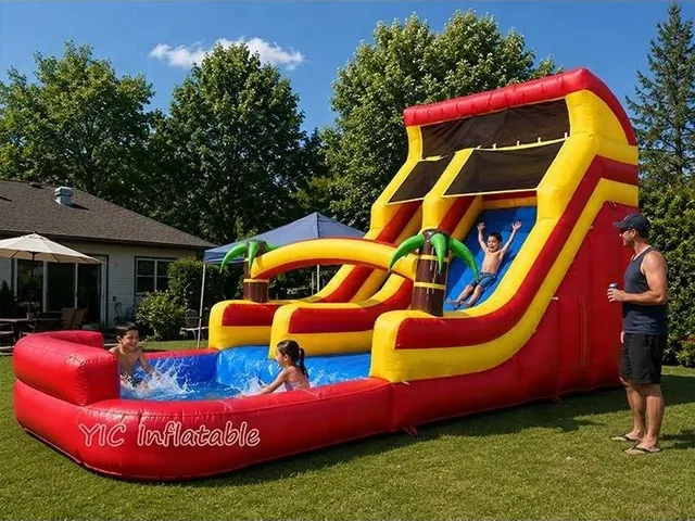 Tropical Dual Lane Water Slide for Rental product image