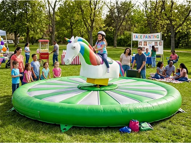 Green Unicorn Spinning Mechanical Ride product image
