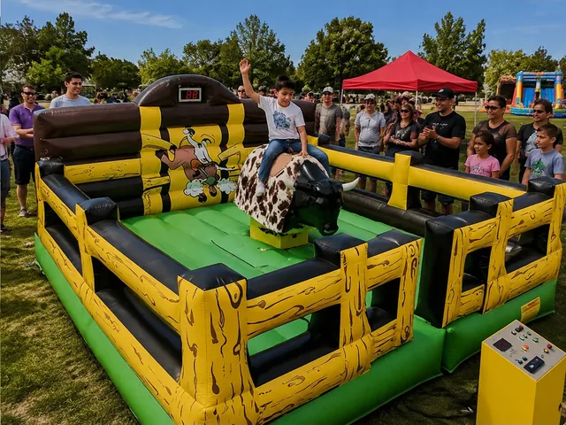 Yellow Green Interactive Mechanical Bull Arena product image