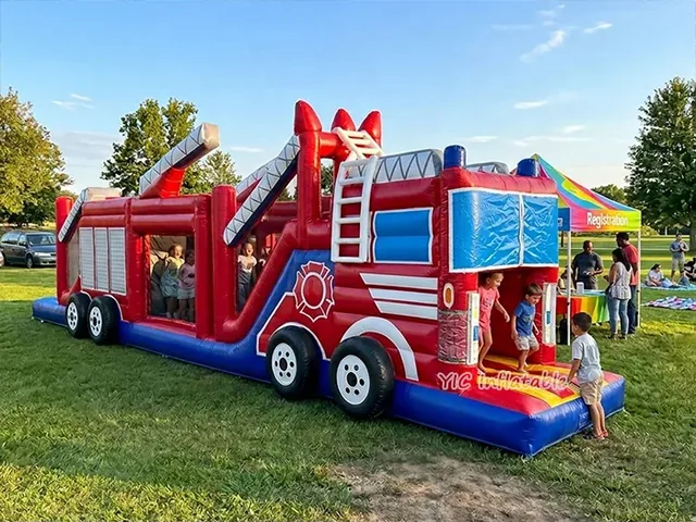 Fire Truck Inflatable Obstacle Course product image