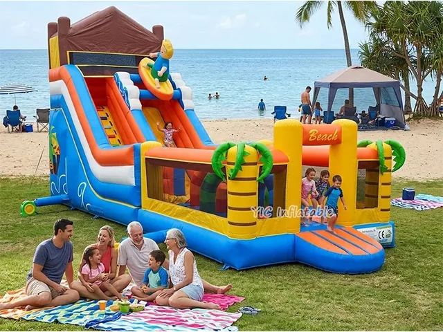 Pirate Beach Inflatable Obstacle Course with Slide product image