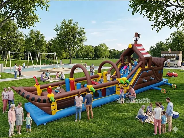 Pirate Ship Inflatable Obstacle Course product image