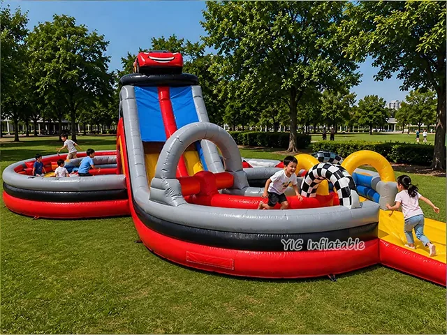 Red Racing Car Inflatable Obstacle Course product image