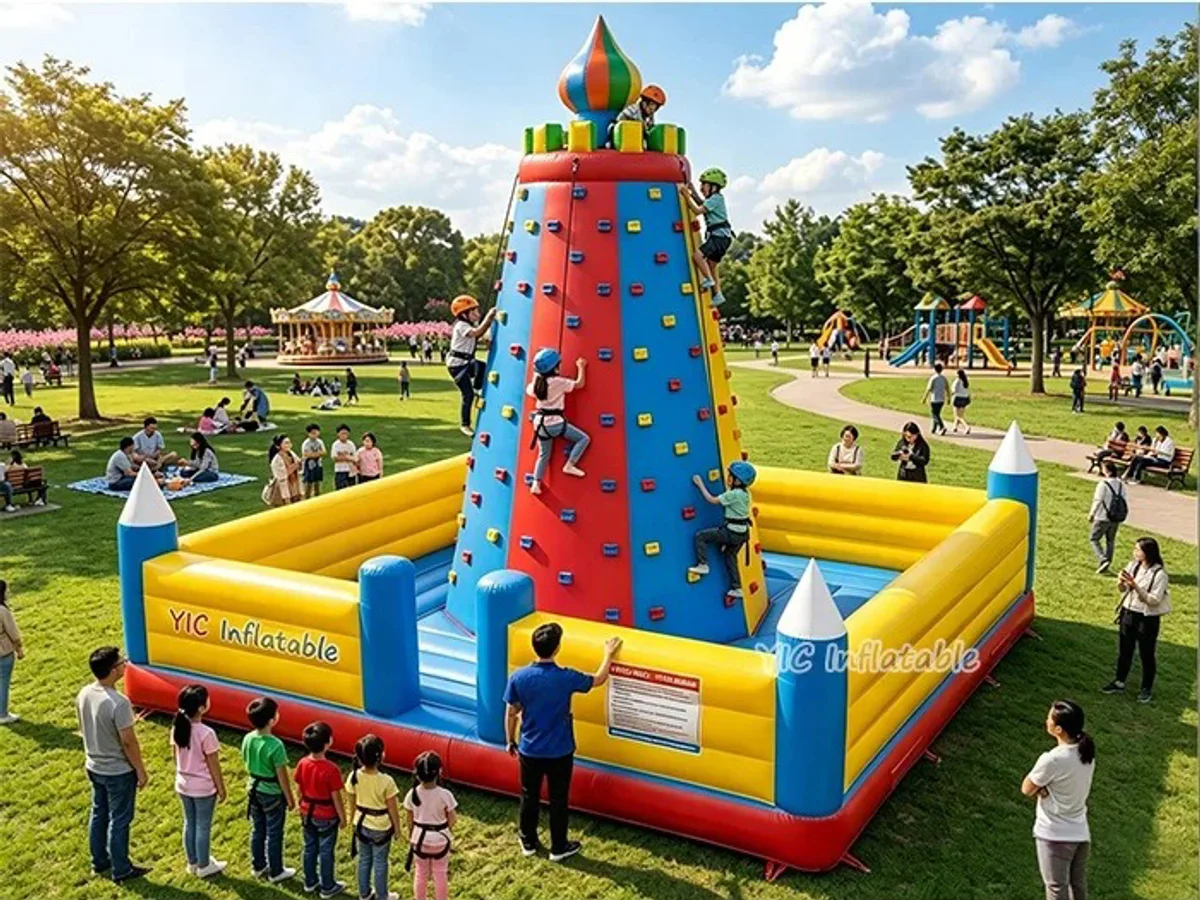 Blow Up Rock Climbing Wall front view
