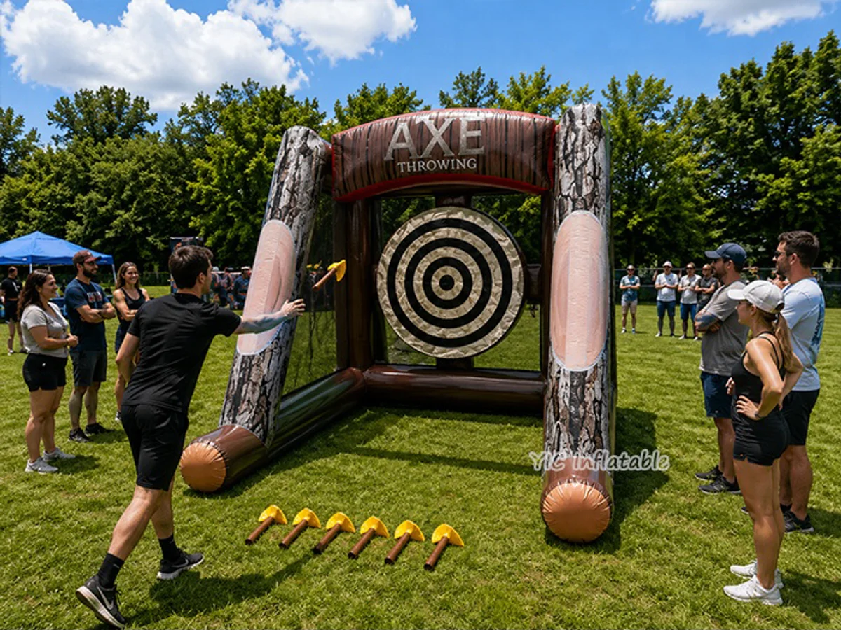 Commercial Inflatable Axe Throwing Game front view