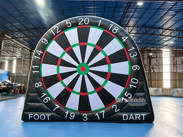 football themed interactive inflatable sports game front view
