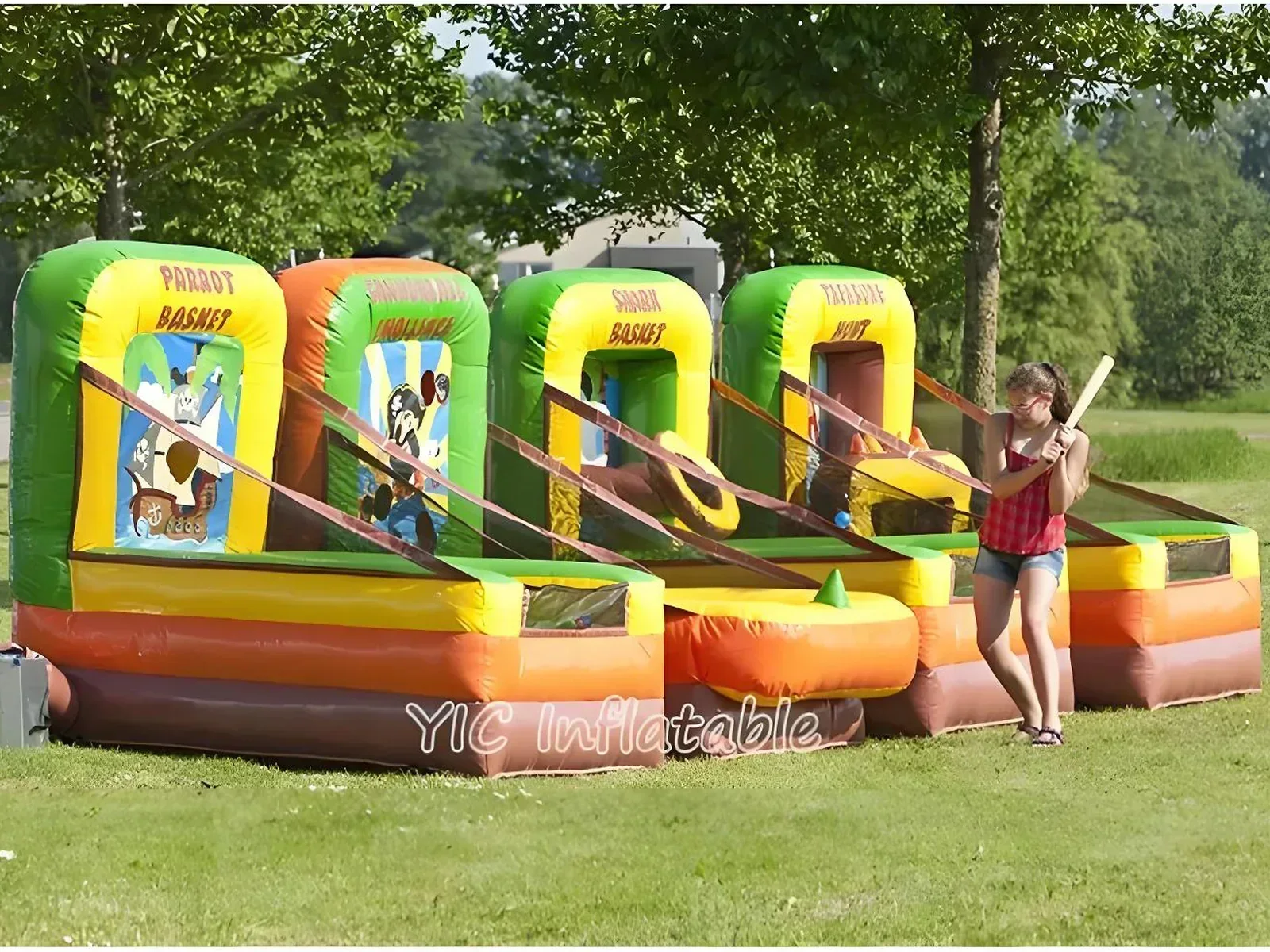 custom interactive inflatable sports game front view