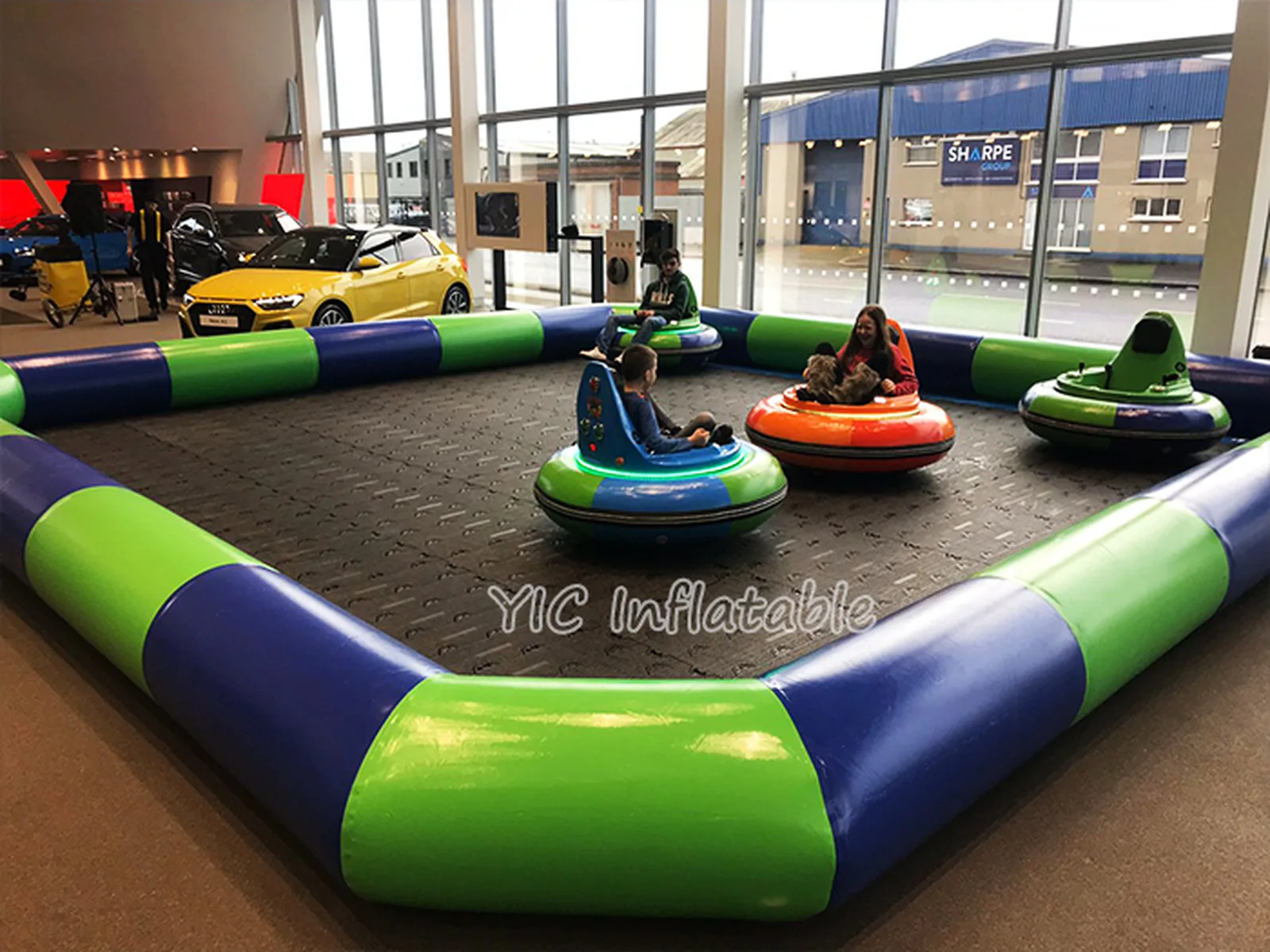 bumper themed interactive inflatable sports game front view