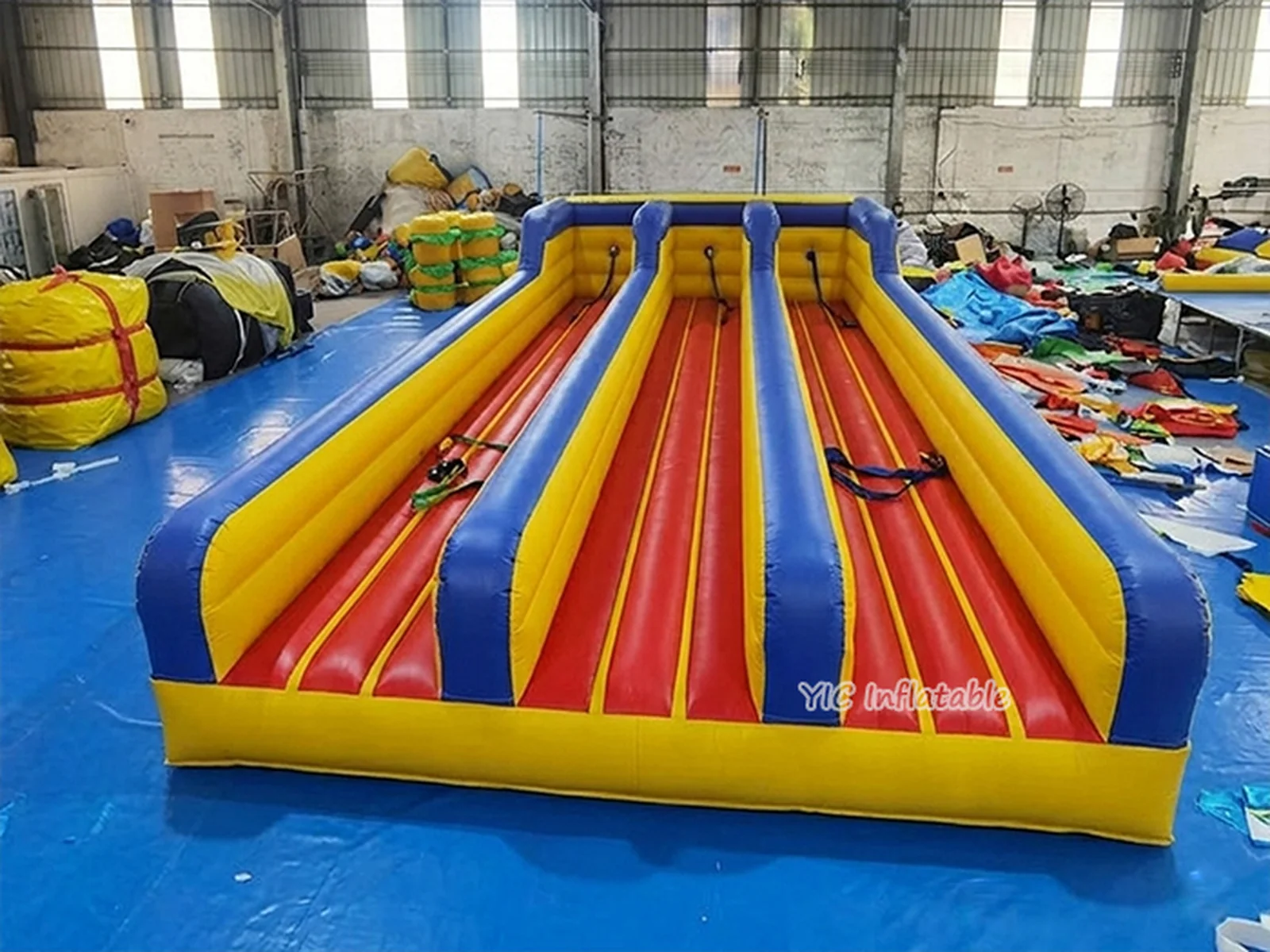 bungee themed interactive inflatable sports game front view