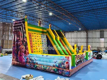 Inflatable Climbing Wall and Slide side view