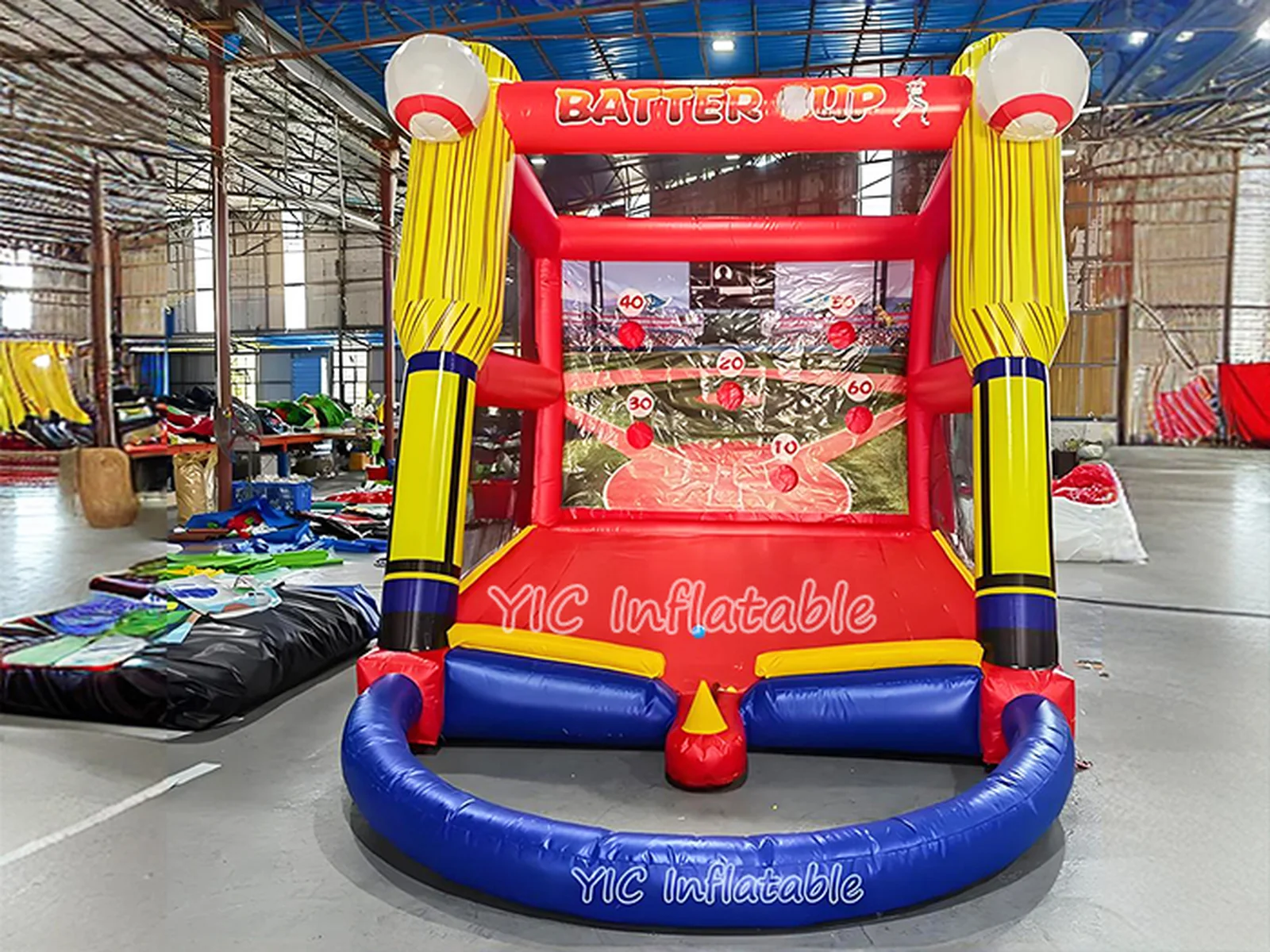 baseball themed interactive inflatable sports game front view