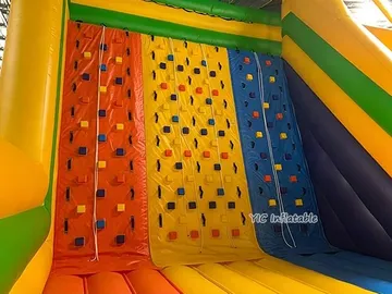 Inflatable Rock Climbing Wall with Slide commercial use view