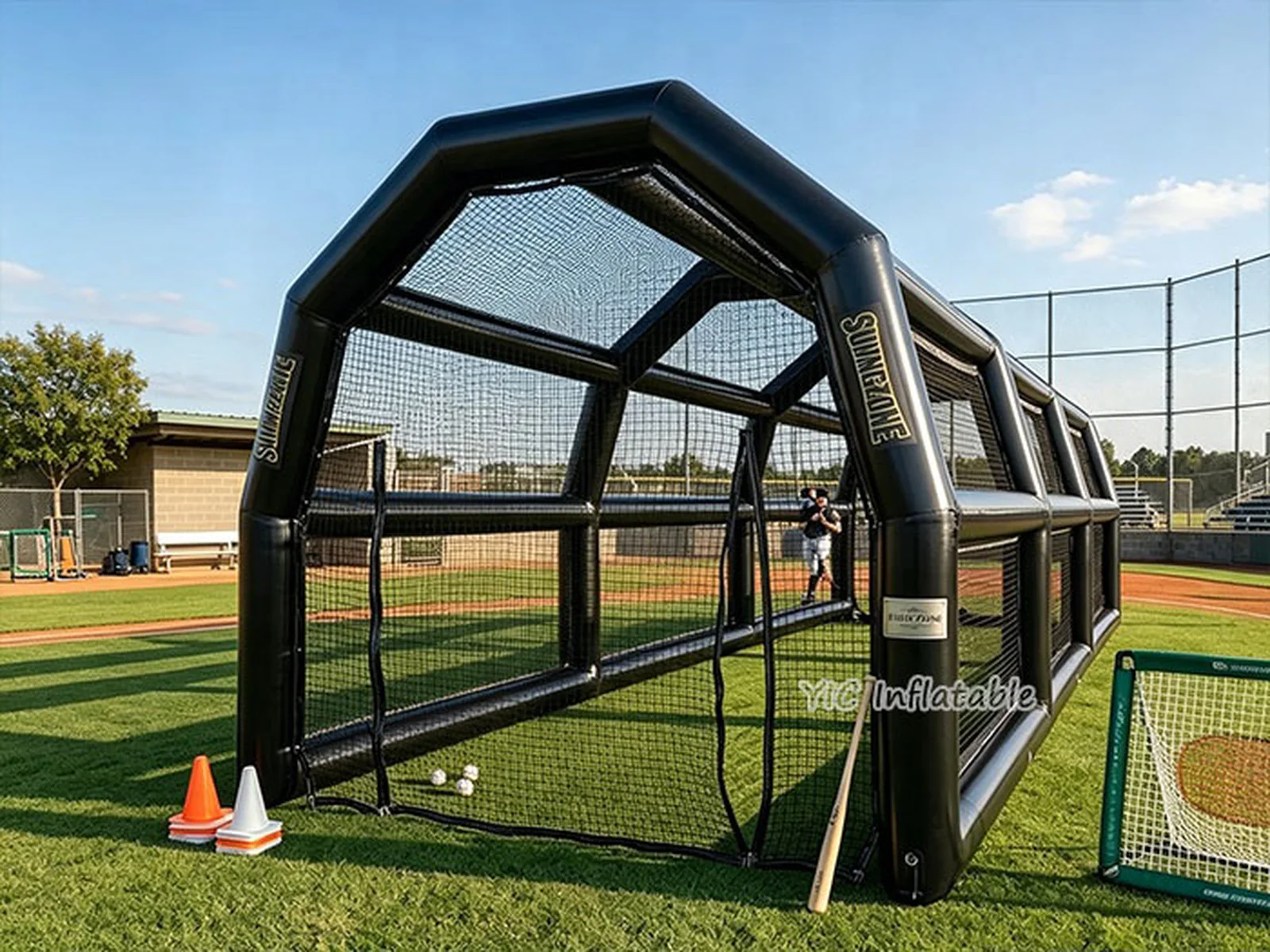 baseball themed interactive inflatable sports game front view
