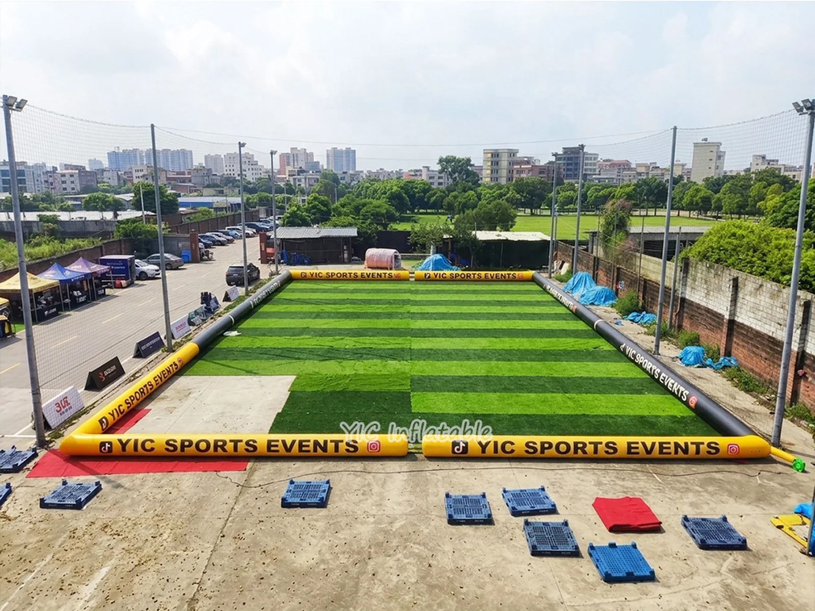 custom interactive inflatable sports game front view