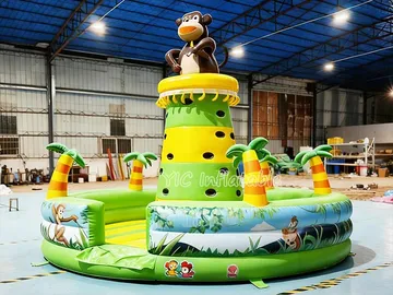 Monkey Theme Inflatable Climbing Tower side view