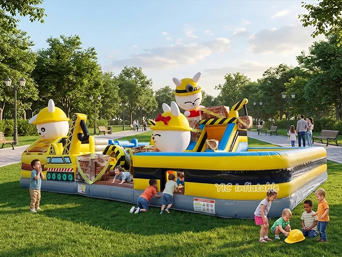 Inflatable Construction Truck Theme Park front view