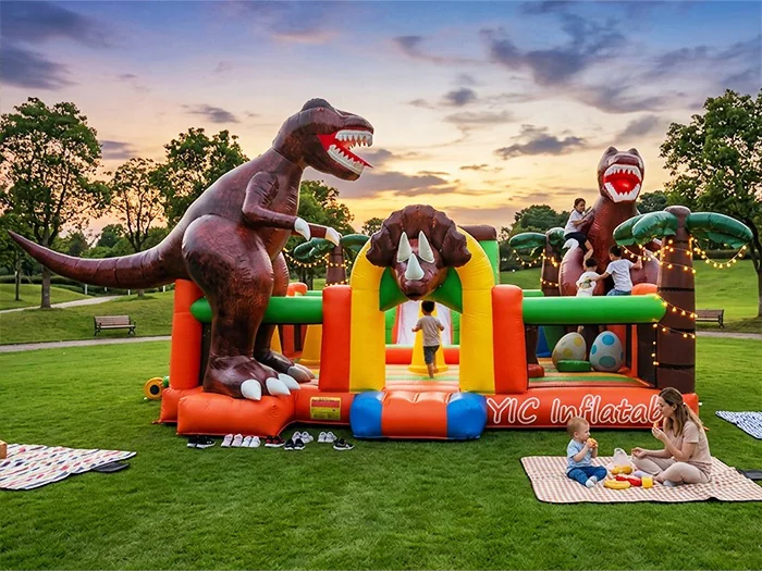 Dinosaur Inflatable Playground front view