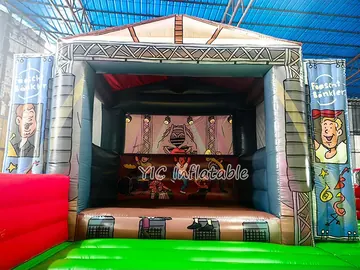 Giant Inflatable Theme Park with Slide commercial attraction view